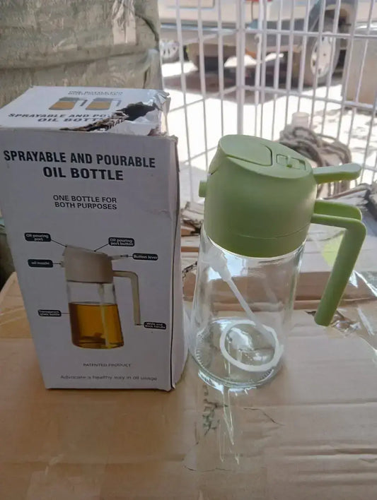 2 in 1 Pour Spray Sprayer Kitchen Fryer Air Spray Oil Dispenser Bottle for Olive Oil Cooking Frying BBQ Camping Large Capacity